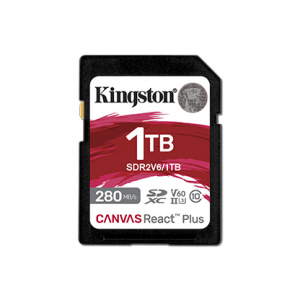 Kingston Canvas React Plus V60 SD 128GB、256GB、512GB、1TB 記憶卡