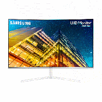 SAMSUNG 32吋 4K量子點曲面螢幕,白色U32R591CWC